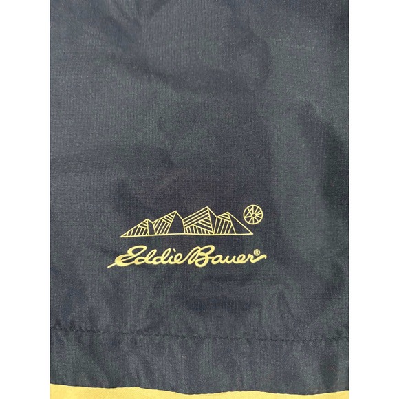 Eddie Bauer Kids Hooded Rain Jacket Blue Navy Green Size S 7 8 Lightweight - Picture 4 of 13